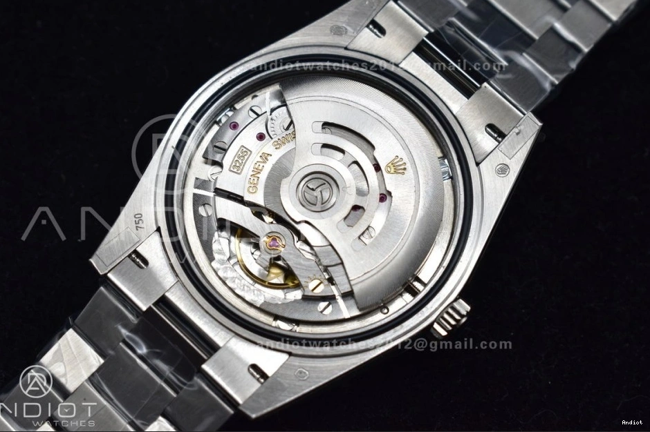 40 V2 Roman GMF SS Bracelet Steel Iced DayDate President On Dial Markers Blue A3255 904L 0309